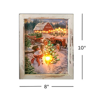 Christmas Tree Farm Lighted Shadow Box