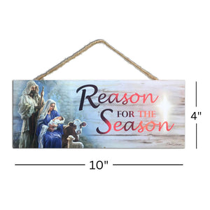 Reason for the Season Wooden Sign with Rope Hanger