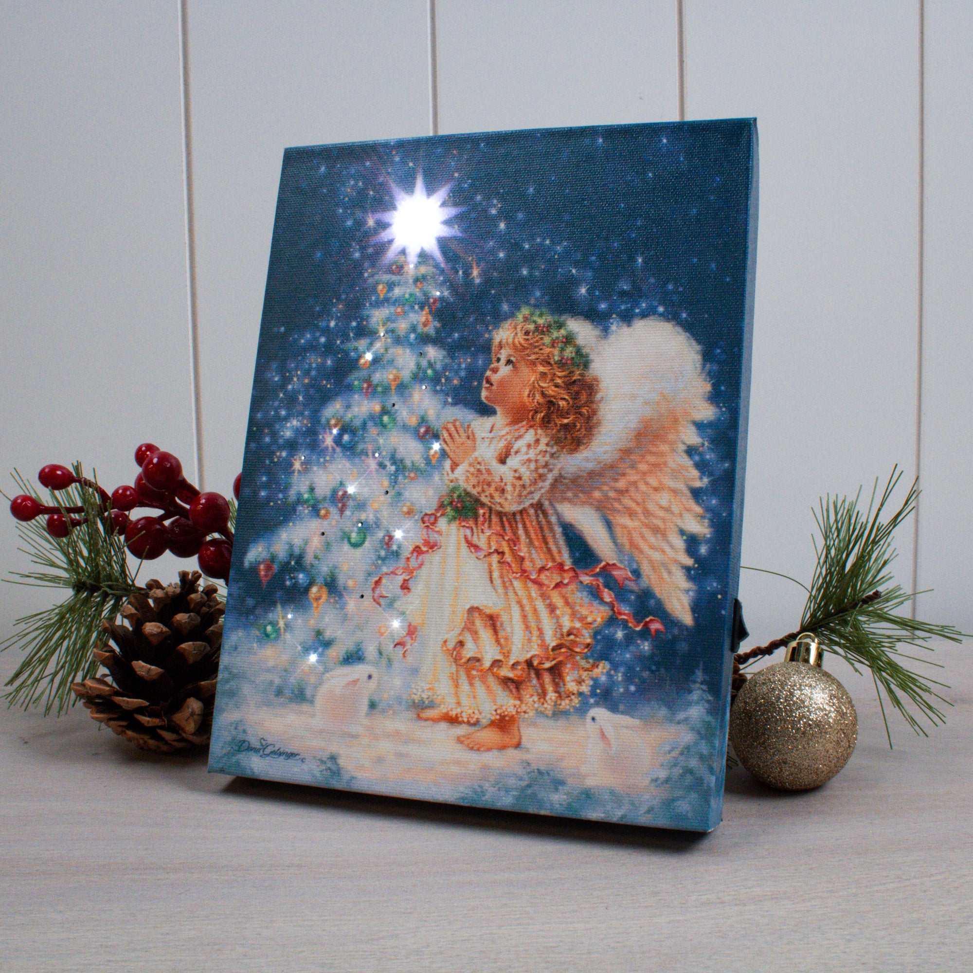 Christmas Wish 8x6 Lighted Tabletop Canvas