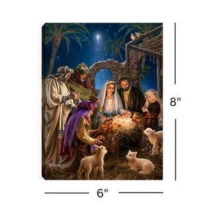 The Nativity 8x6 Lighted Tabletop Canvas