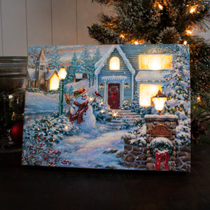 Silent Night Lane 8x6 Lighted Tabletop Canvas