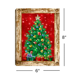 O Christmas Tree 8x6 Lighted Tabletop Canvas