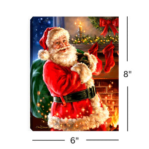 Twas the Night Before Christmas 8x6 Lighted Tabletop Canvas