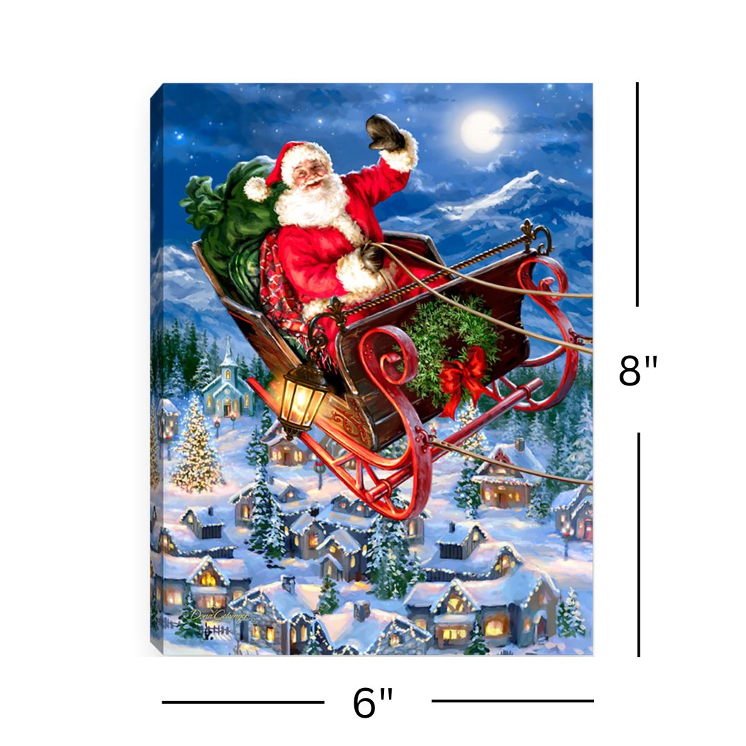 Delivering Christmas 8x6 Lighted Tabletop Canvas