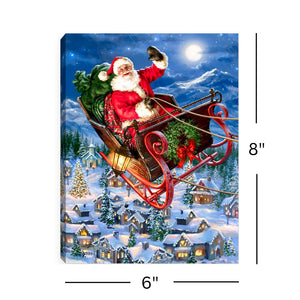 Delivering Christmas 8x6 Lighted Tabletop Canvas