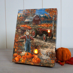 Pumpkin Patch 8x6 Lighted Tabletop Canvas