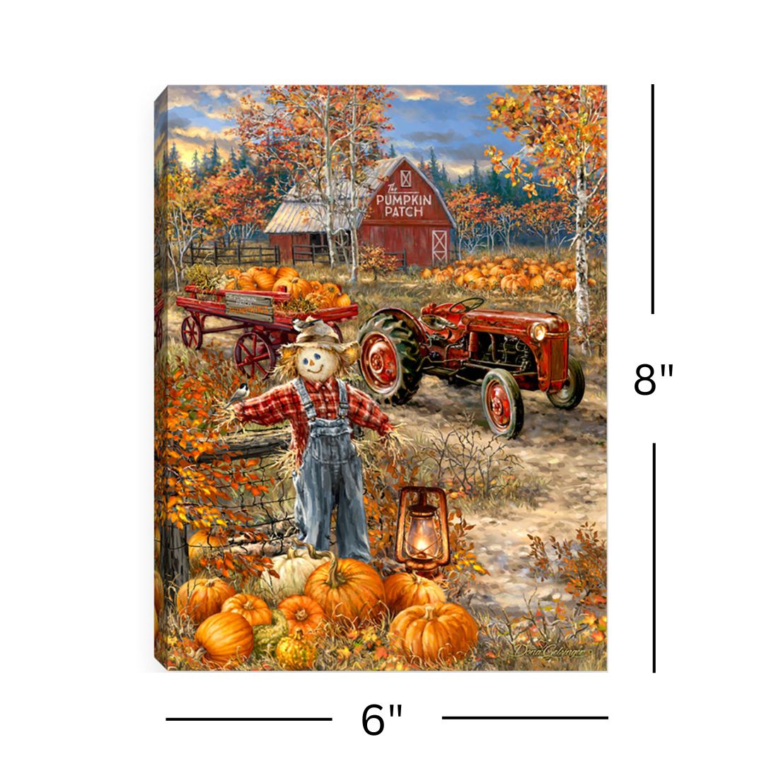 Pumpkin Patch 8x6 Lighted Tabletop Canvas