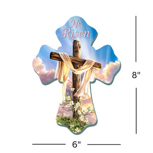 He Is Risen Wooden Cross