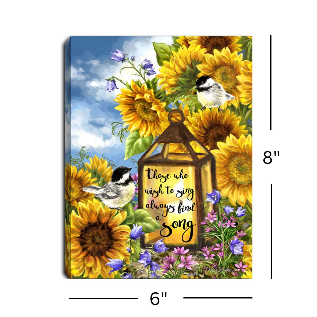 Sunflower Friends 8x6 Lighted Tabletop Canvas