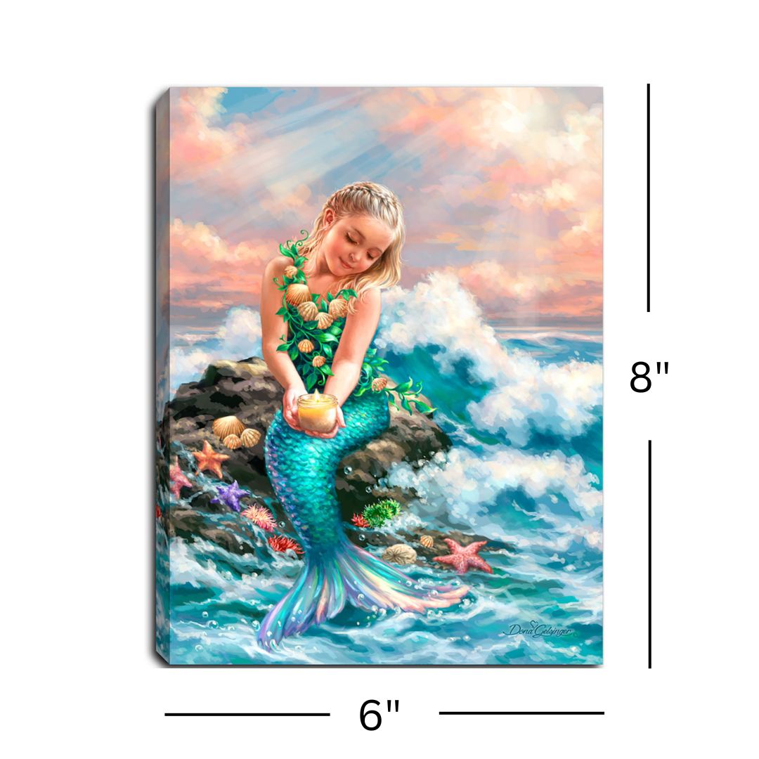 Mermaid Princess 8x6 Lighted Tabletop Canvas