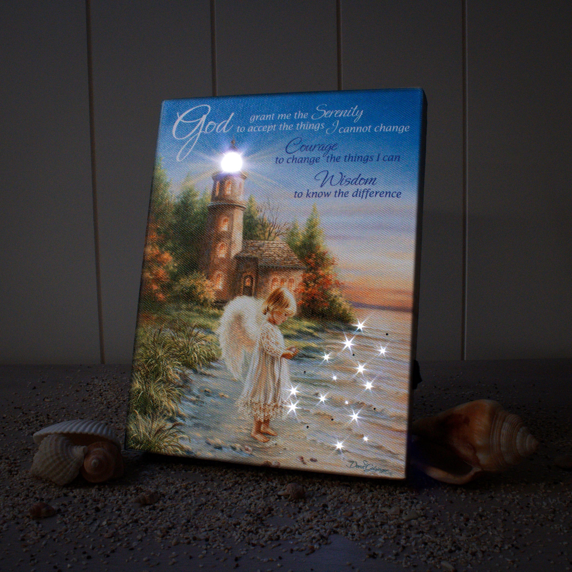Serenity Angel 8x6 Lighted Tabletop Canvas