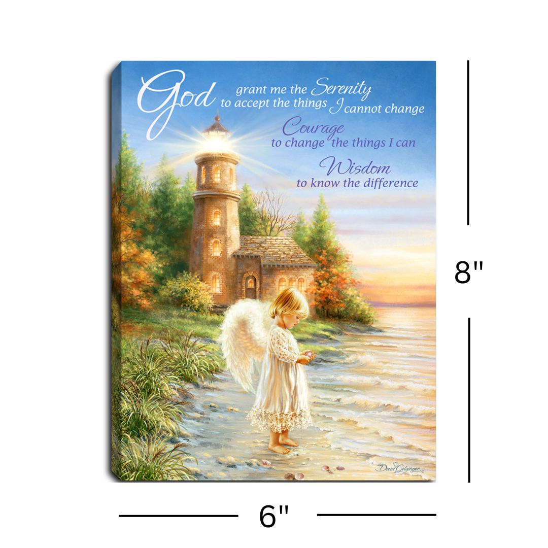 Serenity Angel 8x6 Lighted Tabletop Canvas