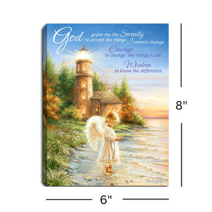 Serenity Angel 8x6 Lighted Tabletop Canvas
