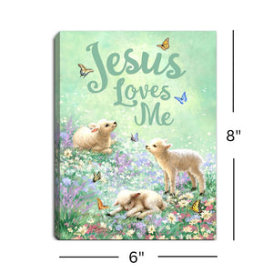 Jesus Loves Me 8x6 Lighted Tabletop Canvas