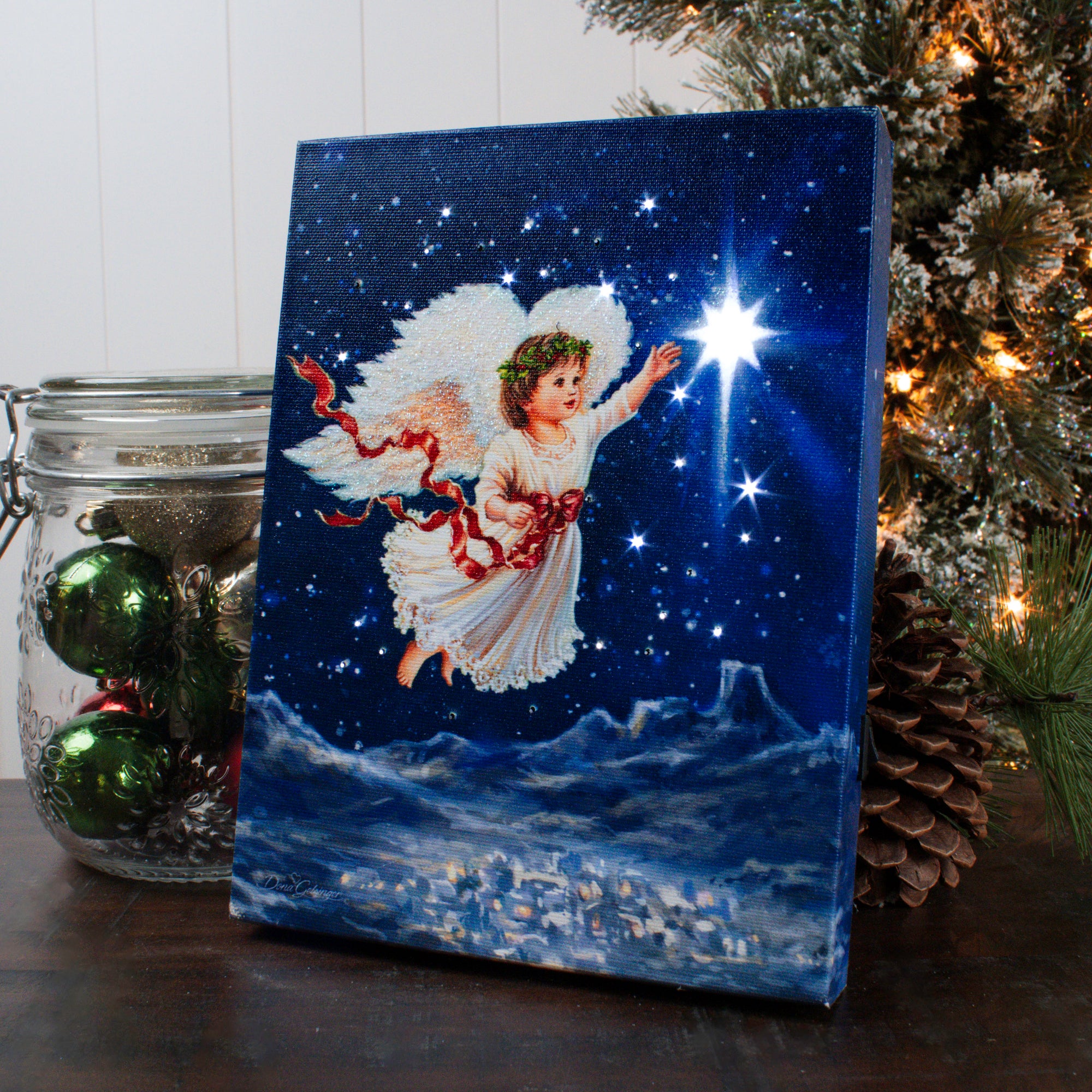 Star Angel 8x6 Lighted Tabletop Canvas