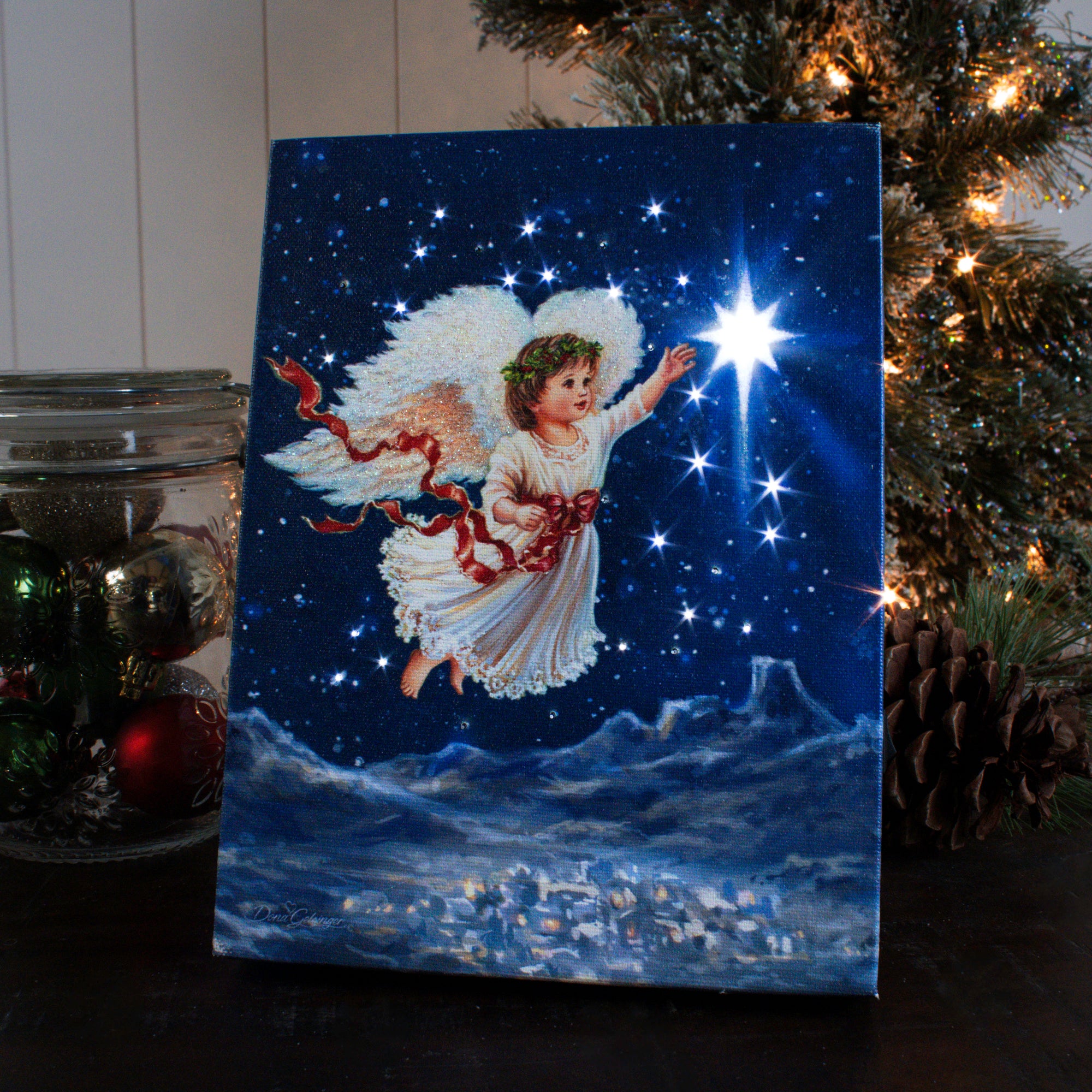 Star Angel 8x6 Lighted Tabletop Canvas