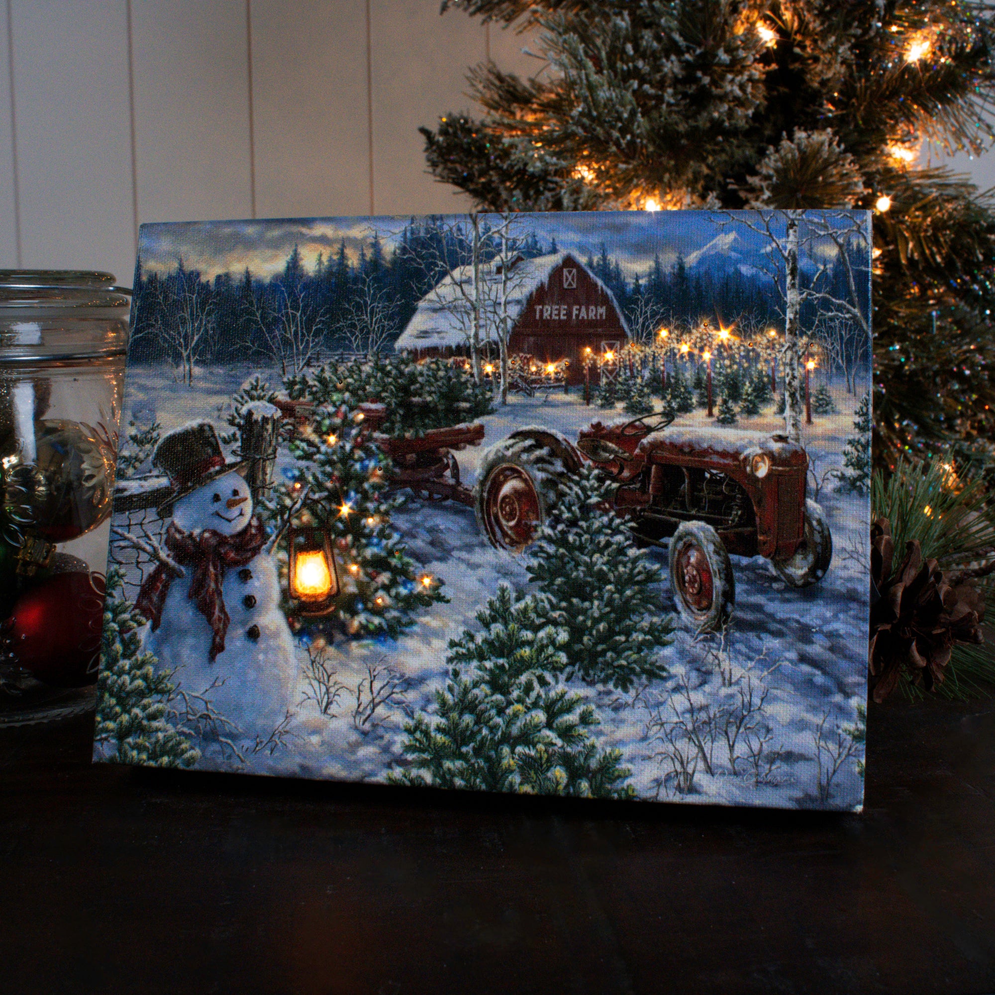 Tree Farm 8x6 Lighted Tabletop Canvas