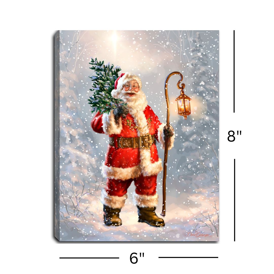 Father Christmas 8x6 Lighted Tabletop Canvas