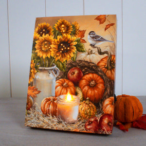 Bountiful Harvest 8x6 Lighted Tabletop Canvas
