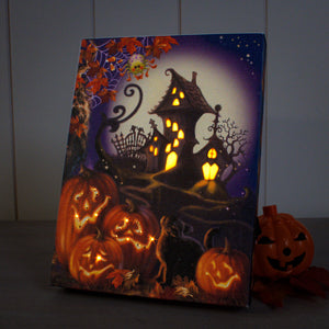 Haunted House 8x6 Lighted Tabletop Canvas