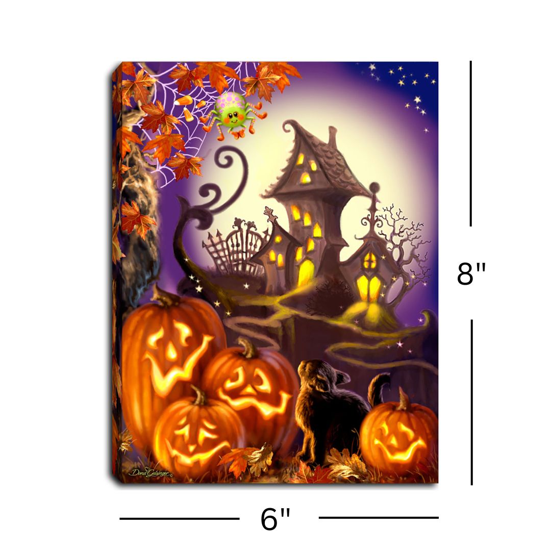 Haunted House 8x6 Lighted Tabletop Canvas