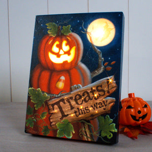 Treats This Way 8x6 Lighted Tabletop Canvas