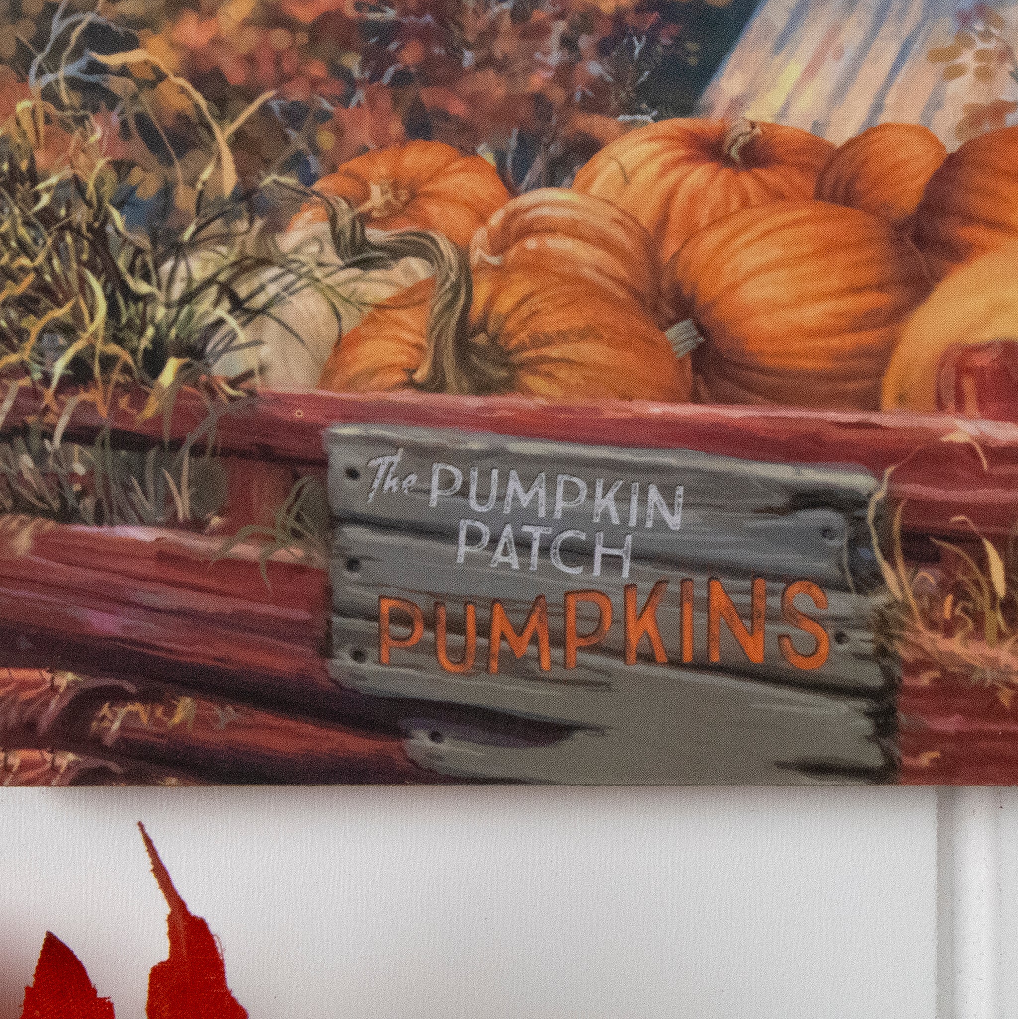 Pumpkin Patch Wooden Sign With Rope Hanger Glow Decor 8652