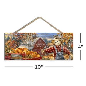 Pumpkin Patch Wooden Sign with Rope Hanger