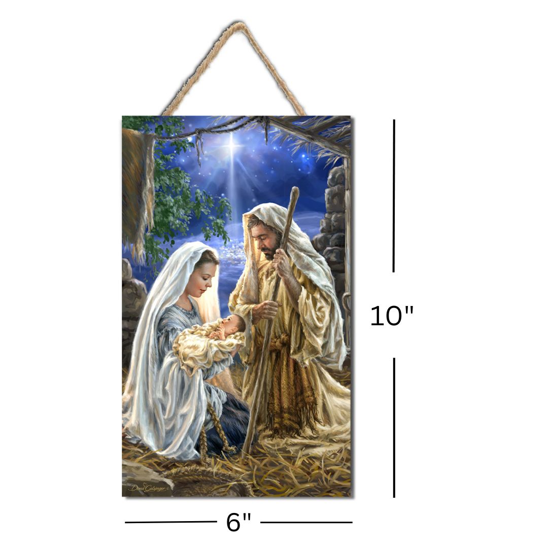 Christ the Lord Wooden Sign with Rope Hanger