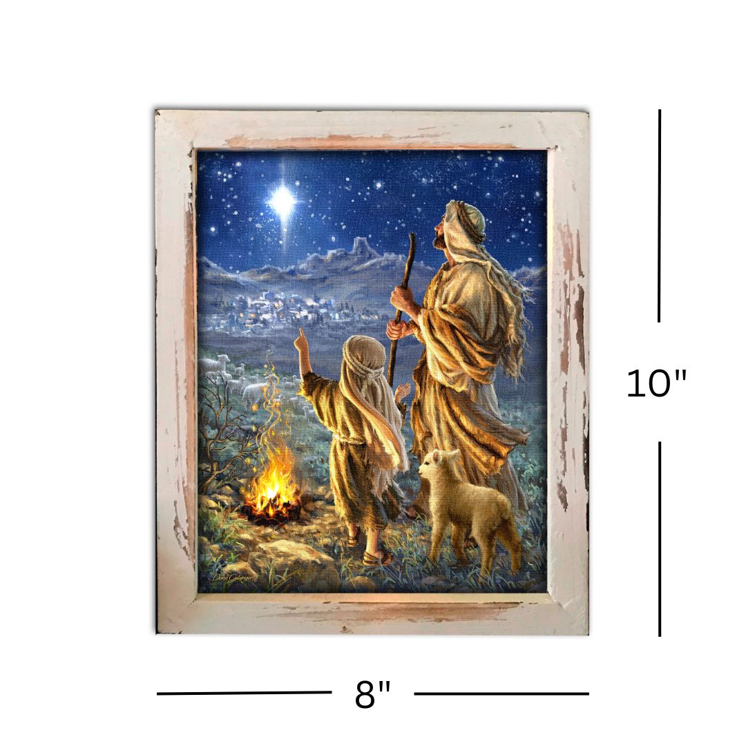 Shepherds Keeping Watch Lighted Shadow Box