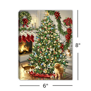 Merry and Bright 8x6 Lighted Tabletop Canvas