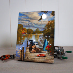 Summer on the Dock 8x6 Lighted Tabletop Canvas