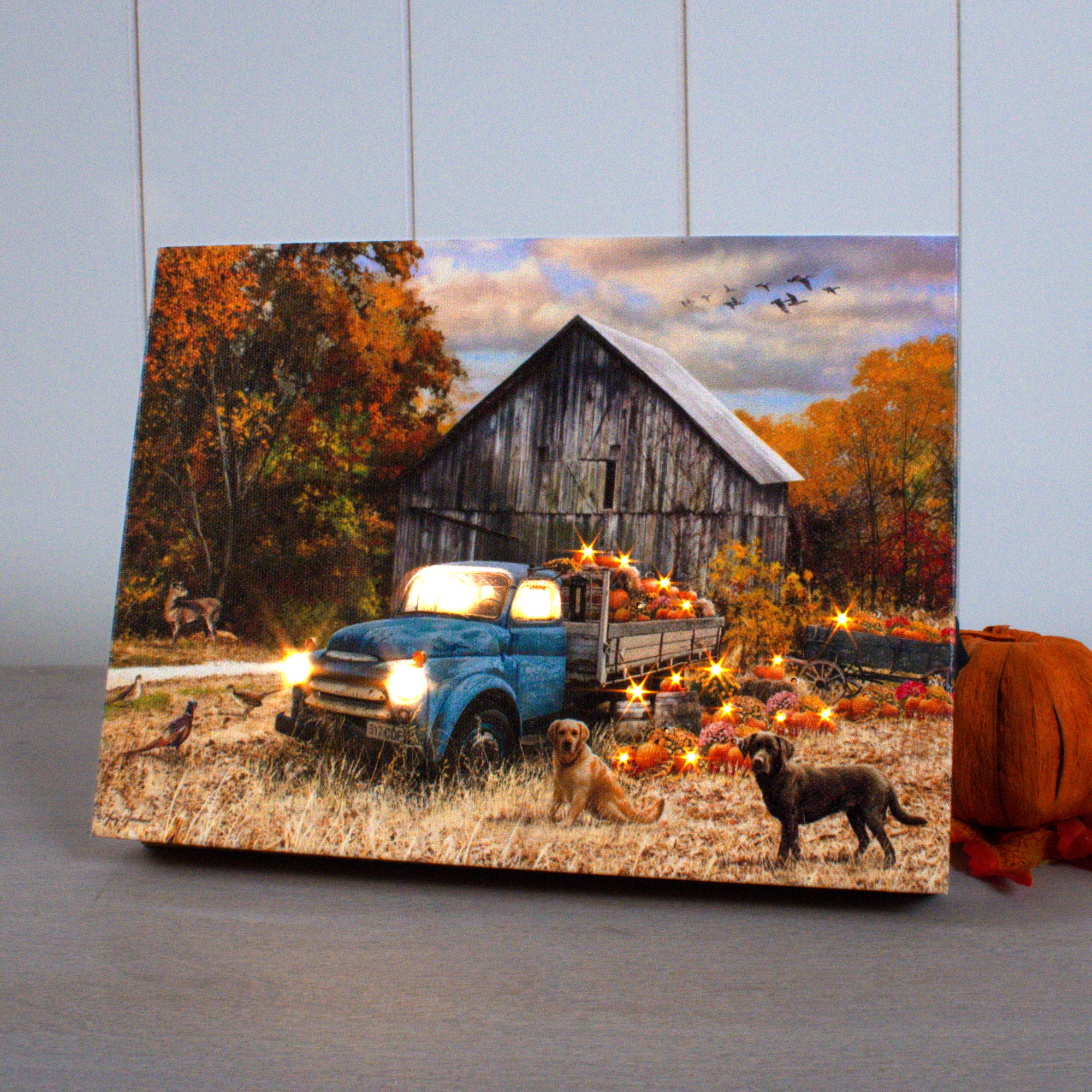 Harvest Day 8x6 Lighted Tabletop Canvas