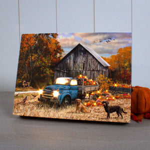 Harvest Day 8x6 Lighted Tabletop Canvas