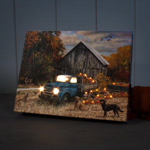 Harvest Day 8x6 Lighted Tabletop Canvas