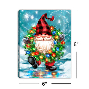 Gnome for the Holidays 8x6 Lighted Tabletop Canvas
