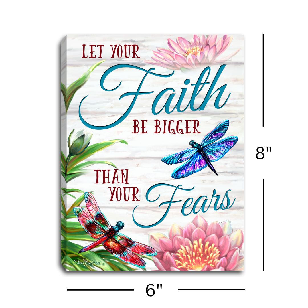 Faith Dragonflies 8x6 Lighted Tabletop Canvas