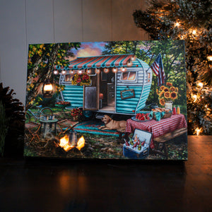 Home Sweet Home RV 8x6 Lighted Tabletop Canvas