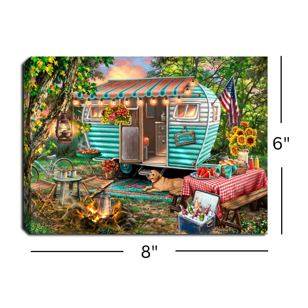 Home Sweet Home RV 8x6 Lighted Tabletop Canvas