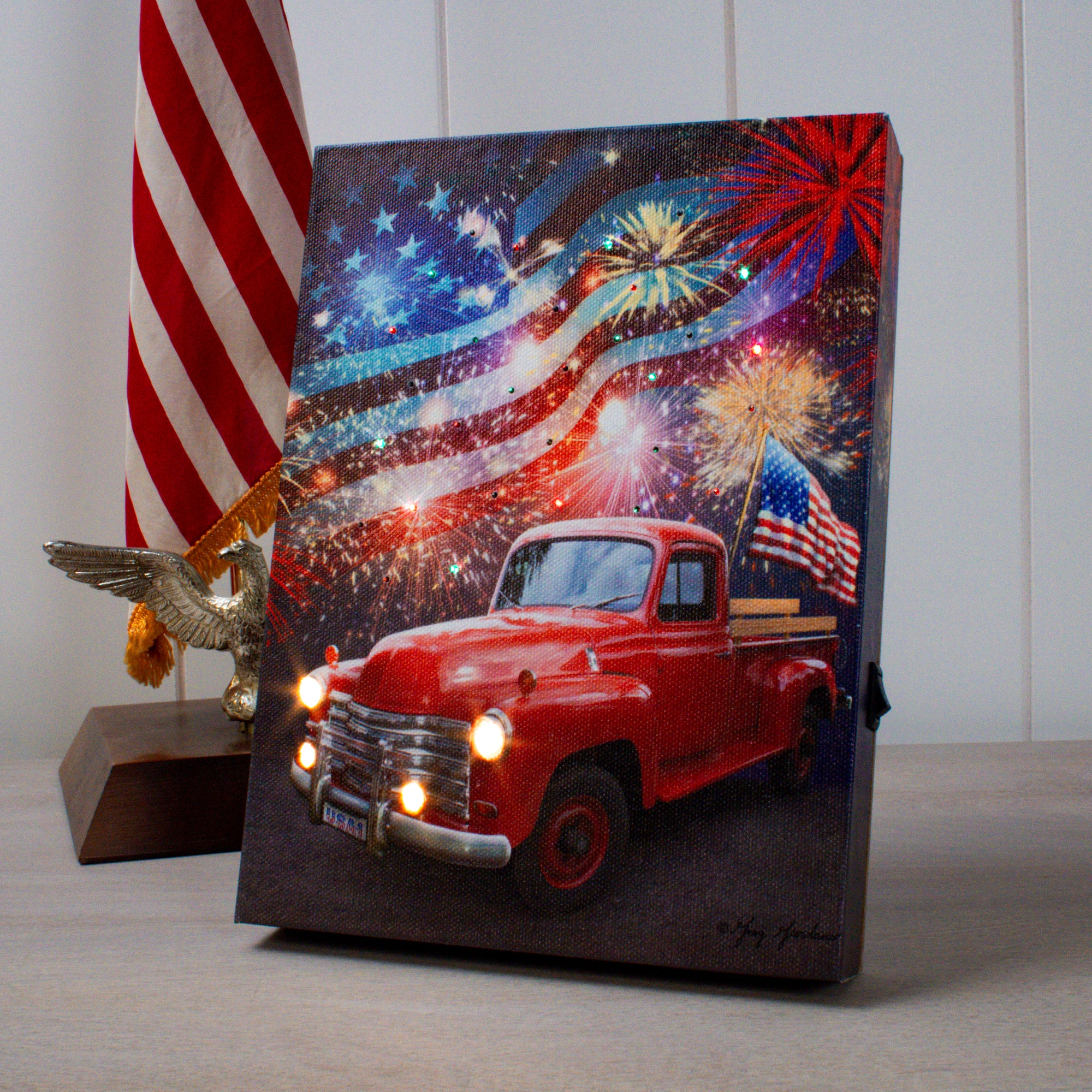 Fireworks 8x6 Lighted Tabletop Canvas