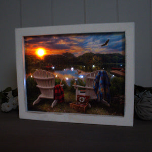 Adirondack Chairs Lighted Shadow Box