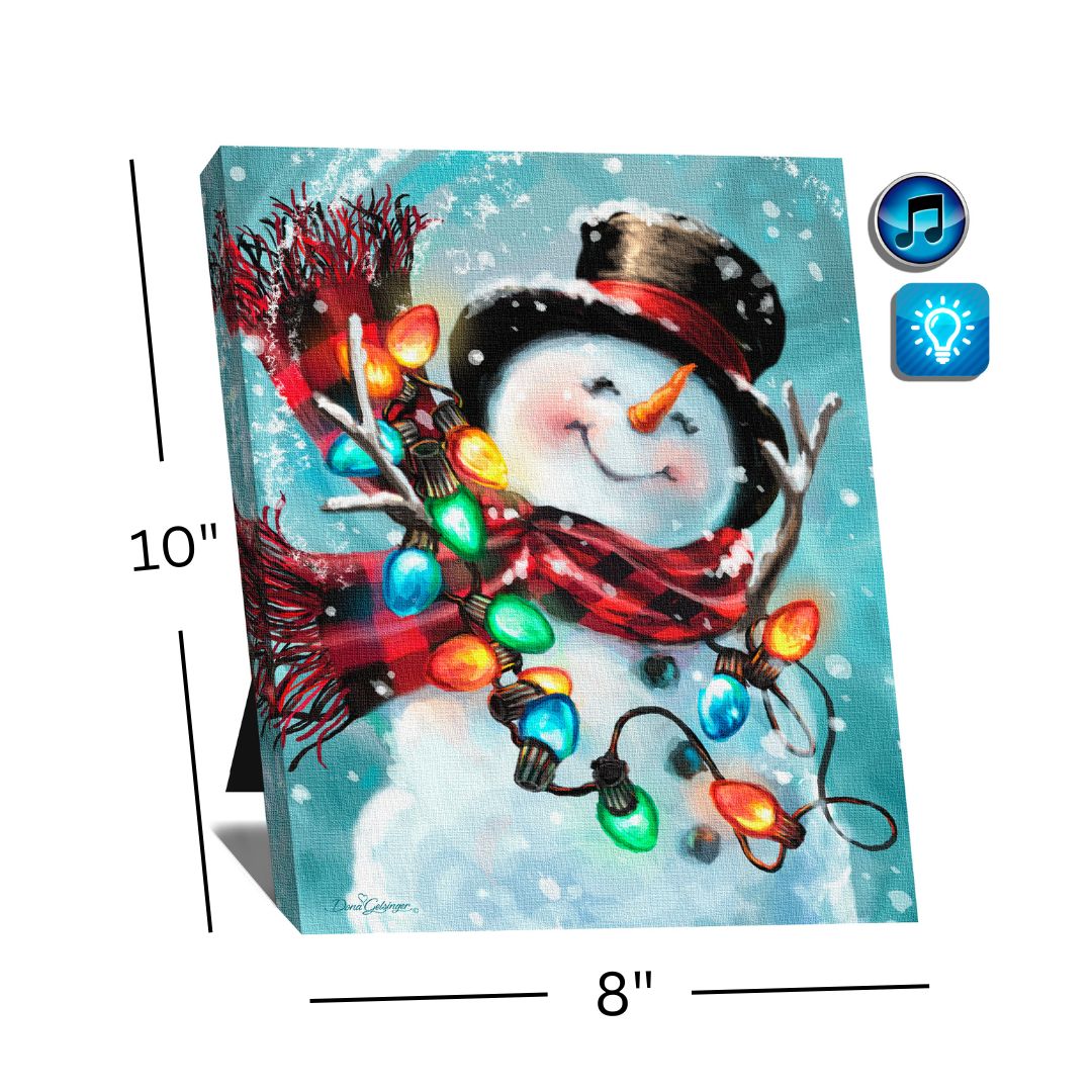 Musical Snowman Lighted Musical Canvas