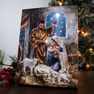 The King is Born 8x6 Lighted Tabletop Canvas