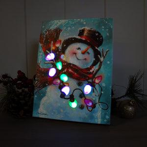 Christmas Joy 8x6 Lighted Tabletop Canvas