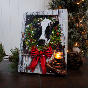 Christmas on the Farm 8x6 Lighted Tabletop Canvas