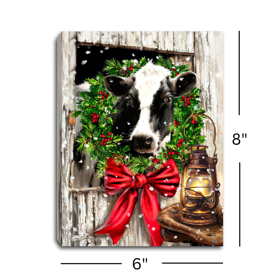 Christmas on the Farm 8x6 Lighted Tabletop Canvas