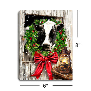 Christmas on the Farm 8x6 Lighted Tabletop Canvas