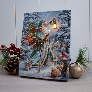 Saint Nicholas 8x6 Lighted Tabletop Canvas