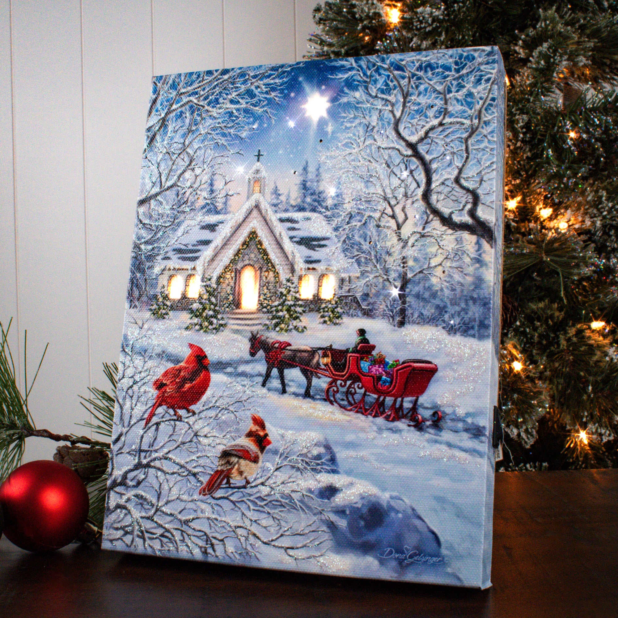 Christmas Journey 8x6 Lighted Tabletop Canvas