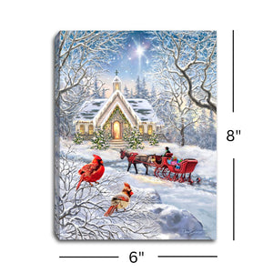 Christmas Journey 8x6 Lighted Tabletop Canvas